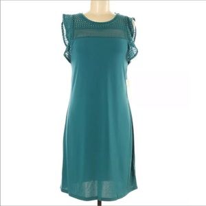 MK Eyelet Casual Dress in Teal szL